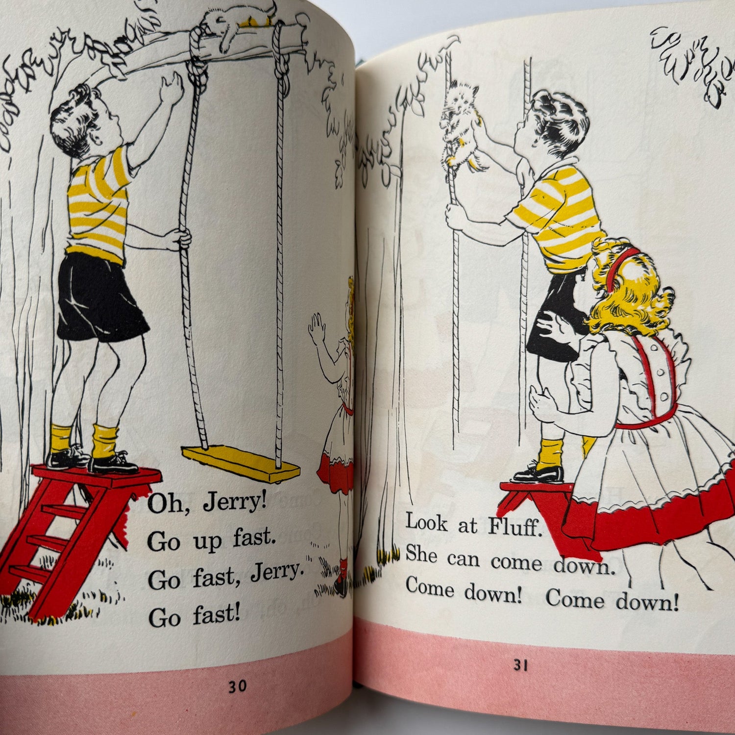 Jerry, 1946 Mid - Century Primer for Beginner Readers, Florence Battle - Pretty Old Books