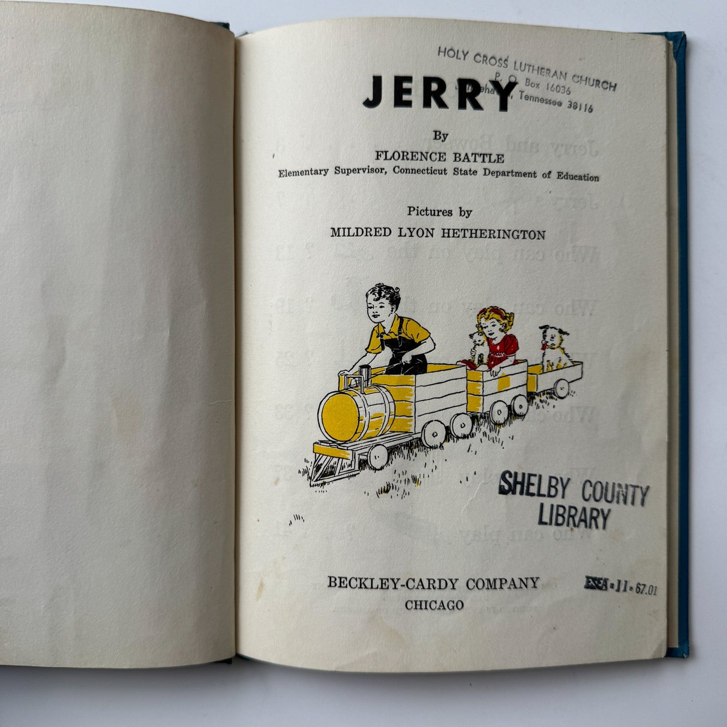 Jerry, 1946 Mid - Century Primer for Beginner Readers, Florence Battle - Pretty Old Books