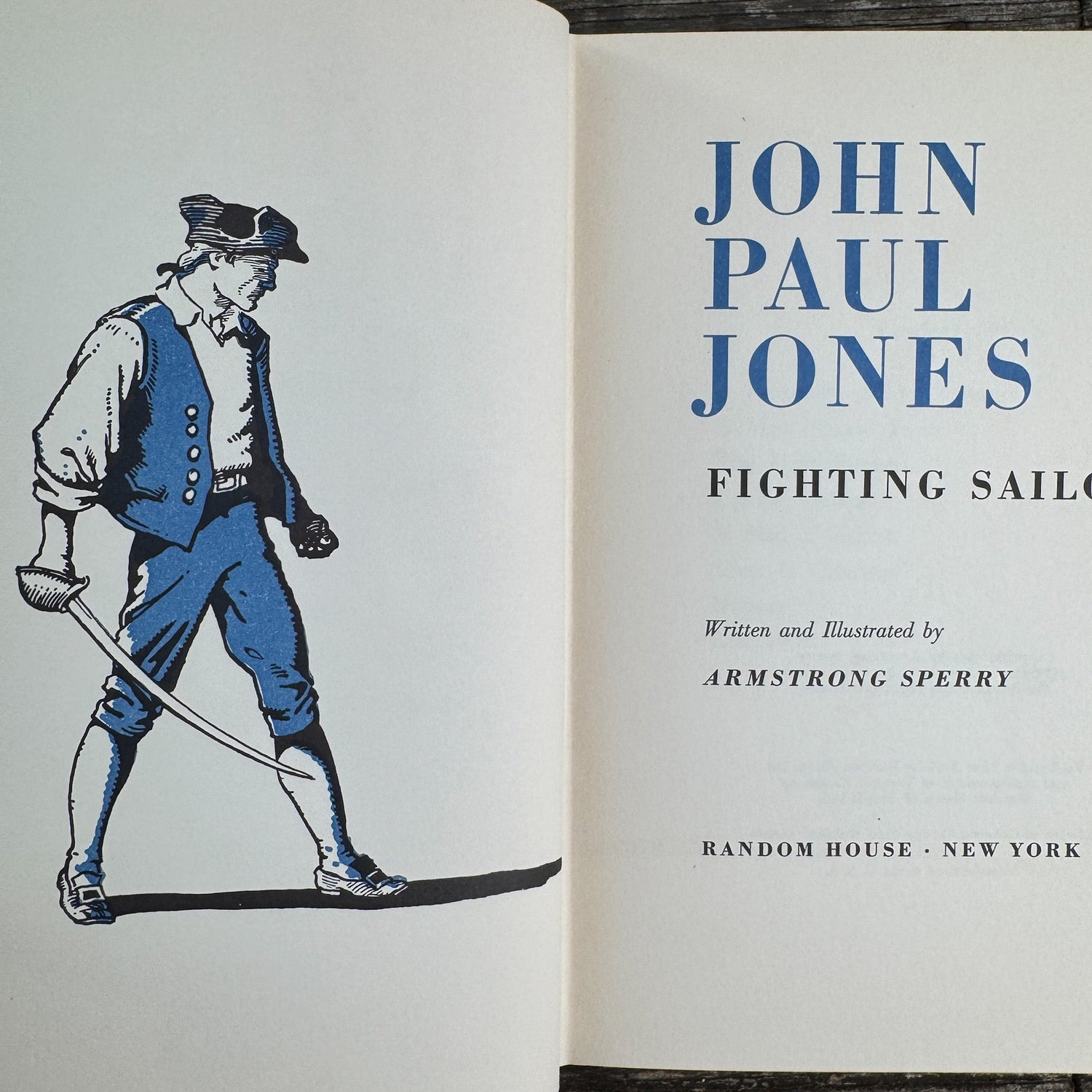 John Paul Jones: Fighting Sailor, Landmark Book, Armstrong Sperry, 1953 - Pretty Old Books