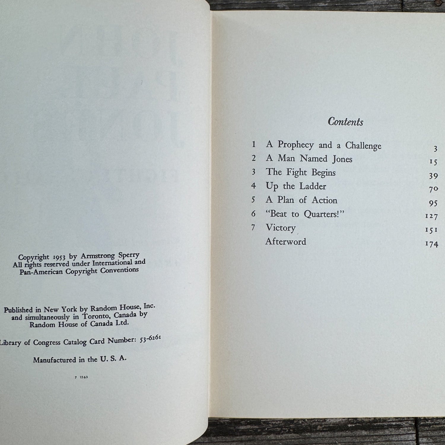 John Paul Jones: Fighting Sailor, Landmark Book, Armstrong Sperry, 1953 - Pretty Old Books