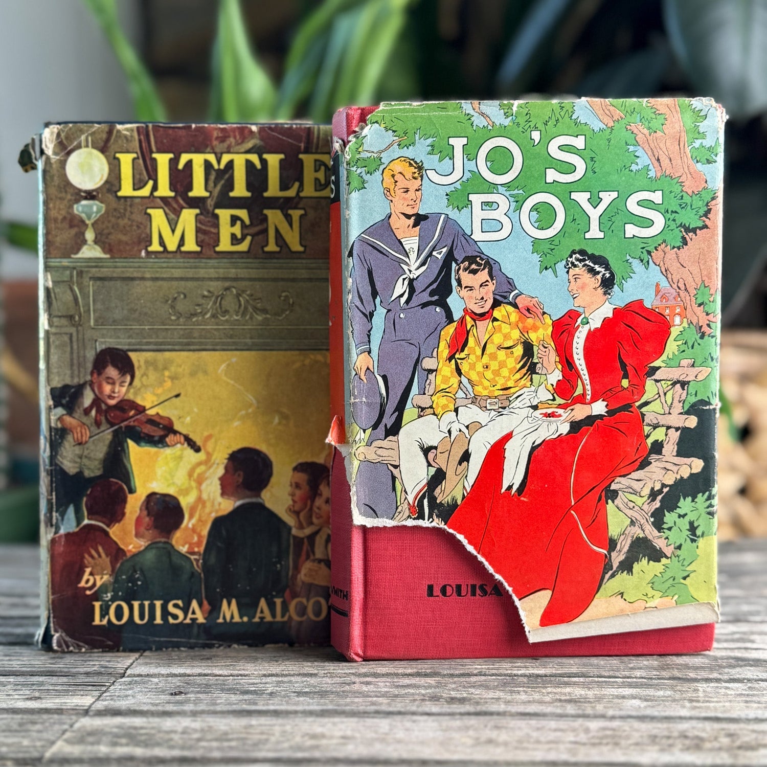 Jo's Boys and Little Men, Louisa May Alcott, Vintage Hardcover Set - Pretty Old Books