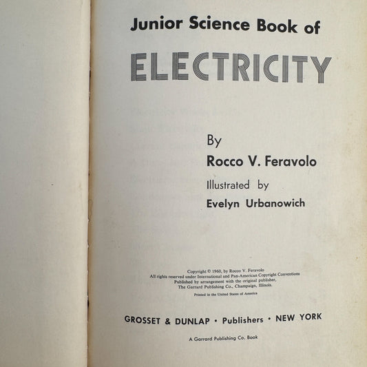 Junior Science Book of Electricity, 1960 - Pretty Old Books