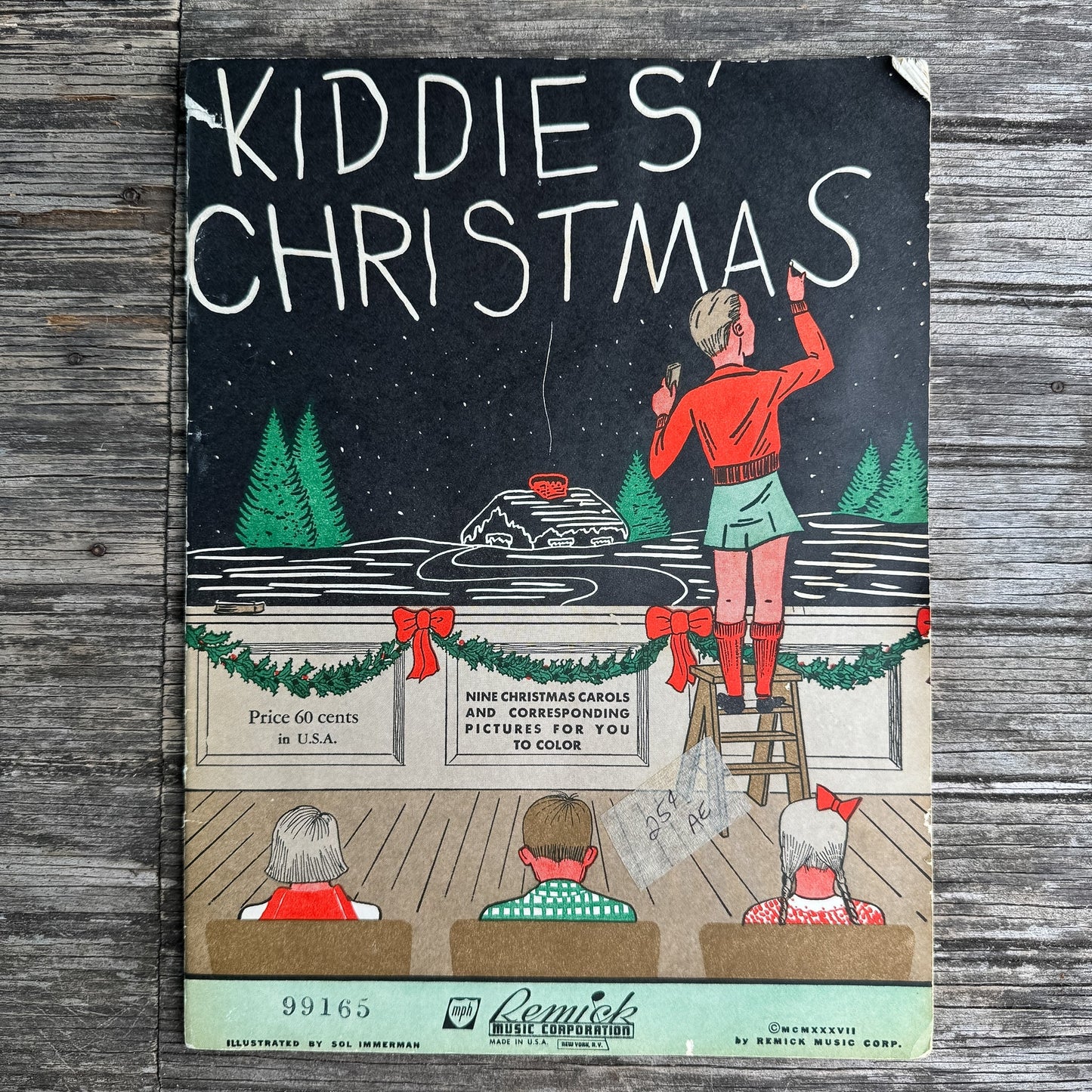 Kiddies' Christmas, 1937 Music and Coloring Book - Pretty Old Books