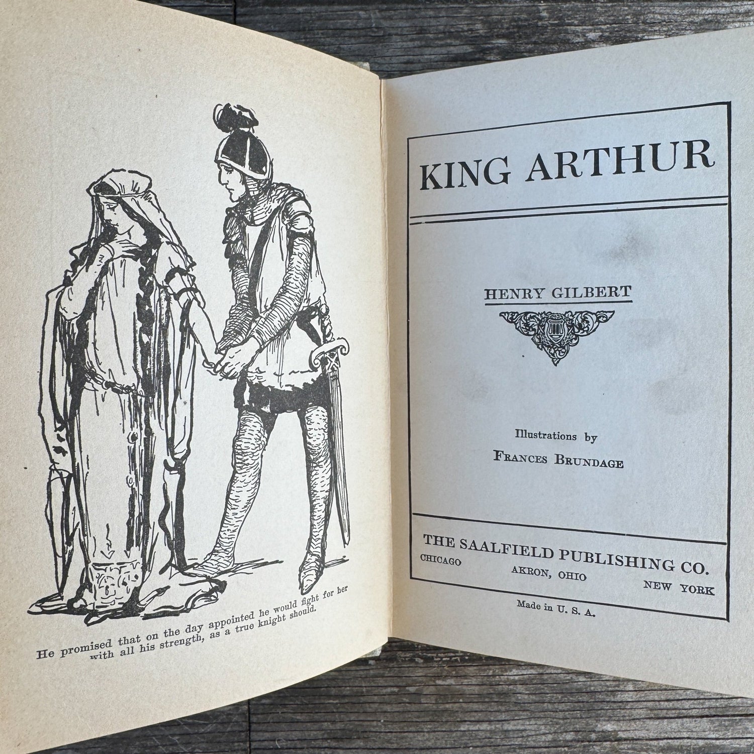 King Arthur for Boys by Henry Gilbert, illustrated by Frances Brundage - Pretty Old Books