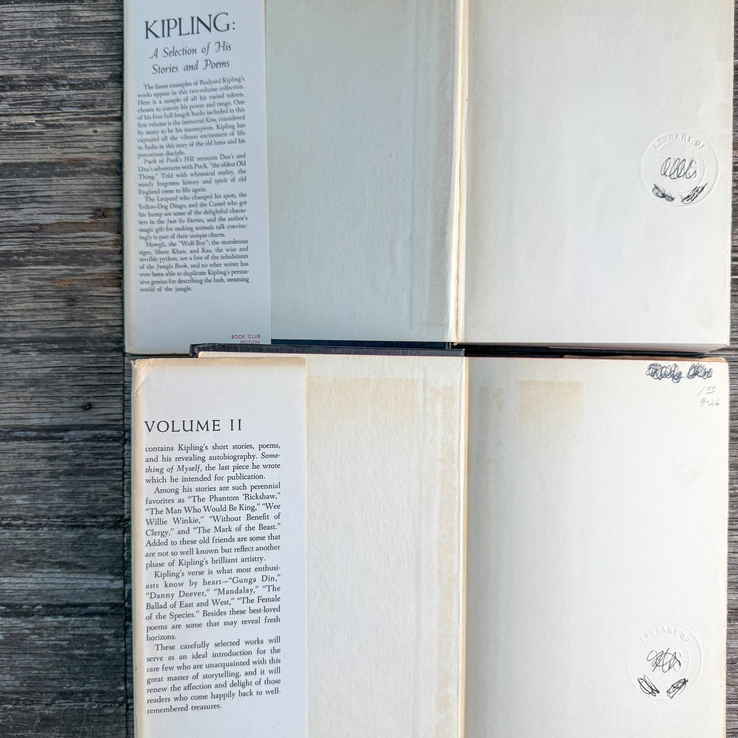 Kipling: A Selection of His Stories and Poems, Two Volume Set, 1956 - Pretty Old Books