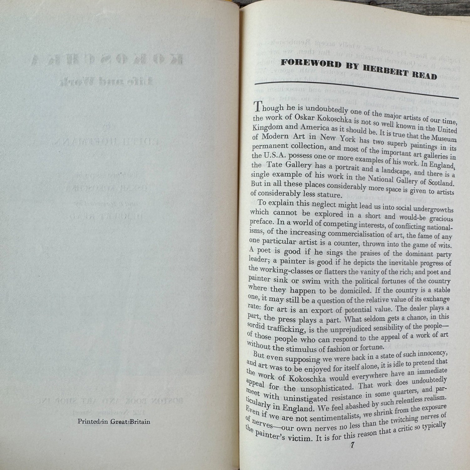 Kokoschka: Life and Work, Edith Hoffmann, 1947 - Pretty Old Books