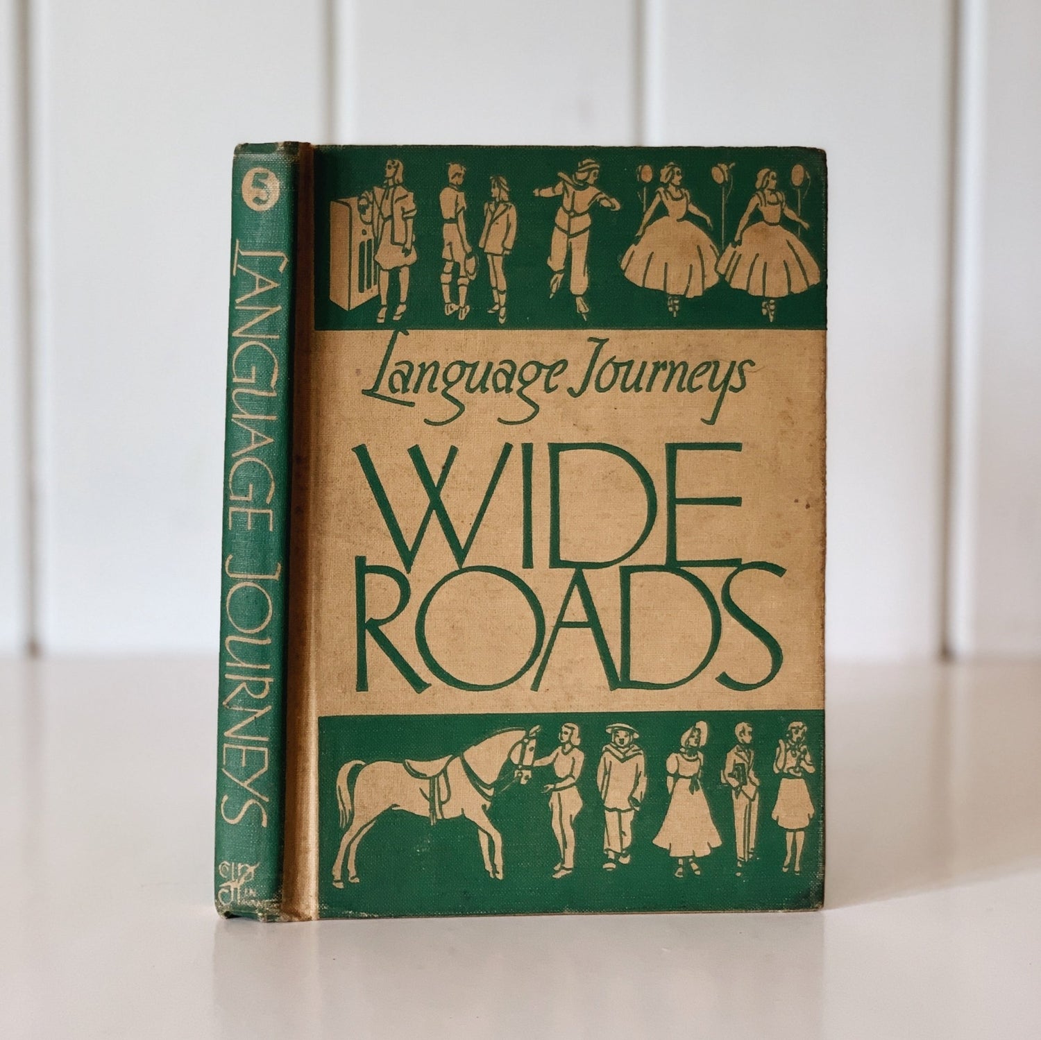 Language Journeys, Wide Roads, 1938 School Book - Pretty Old Books
