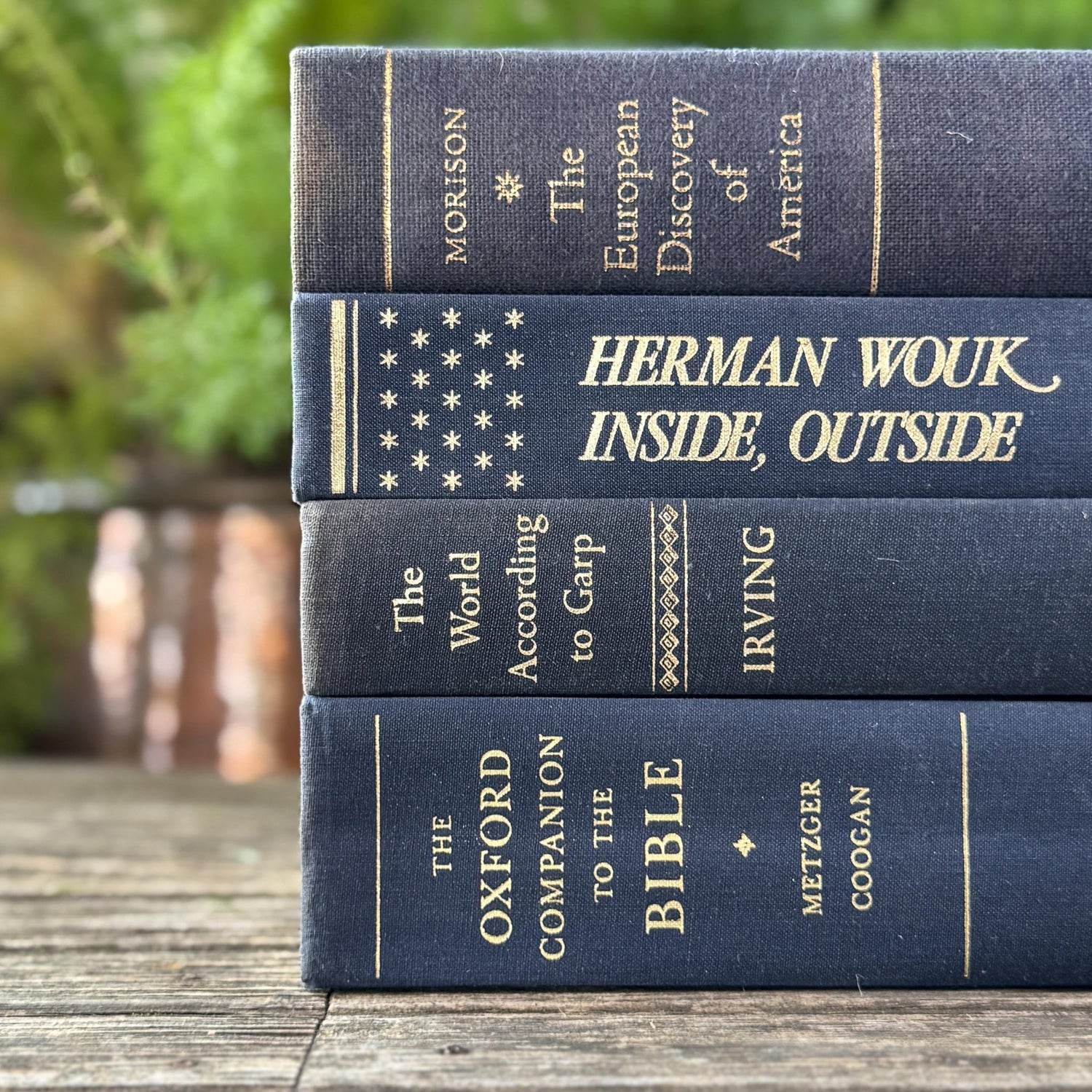Large Navy Blue Mid Century Literary Hardcover Book Bundle for Shelf Styling - Pretty Old Books