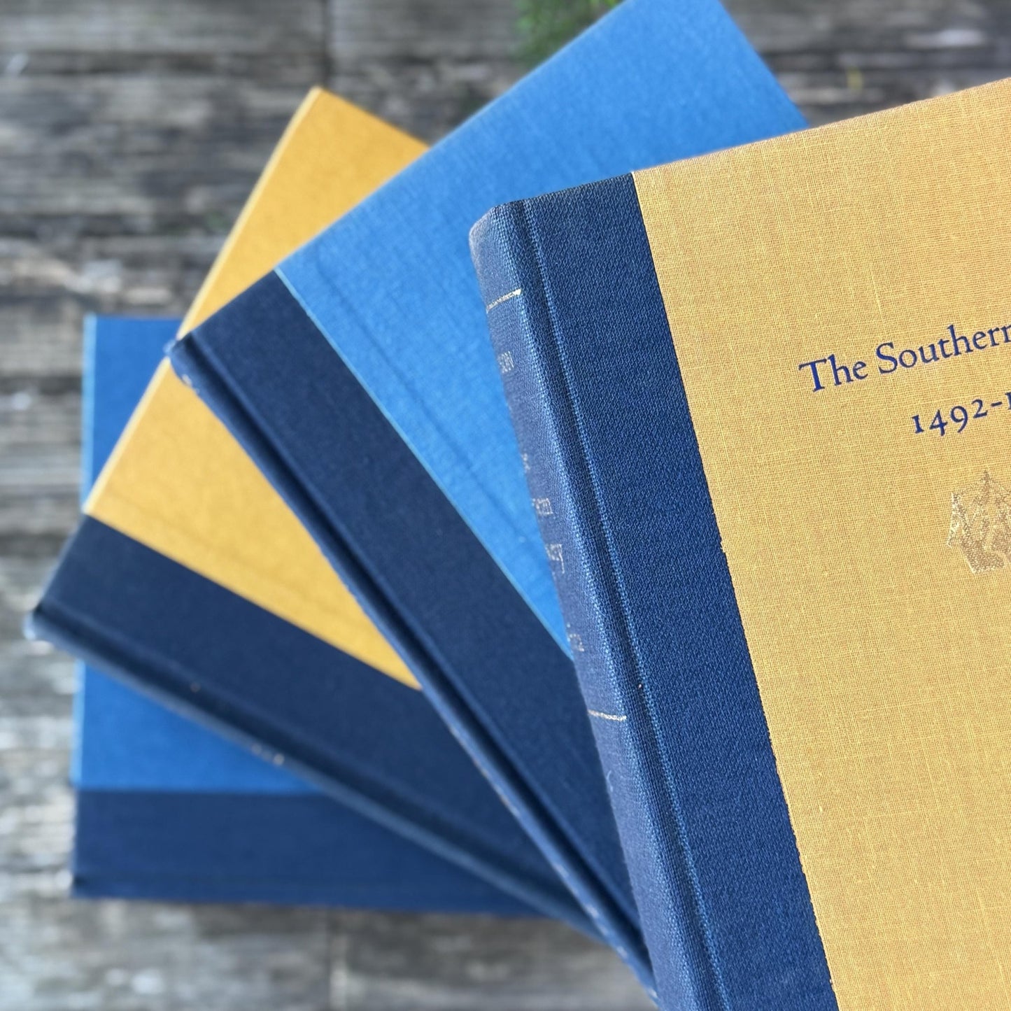 Large Navy Blue Mid Century Literary Hardcover Book Bundle for Shelf Styling - Pretty Old Books