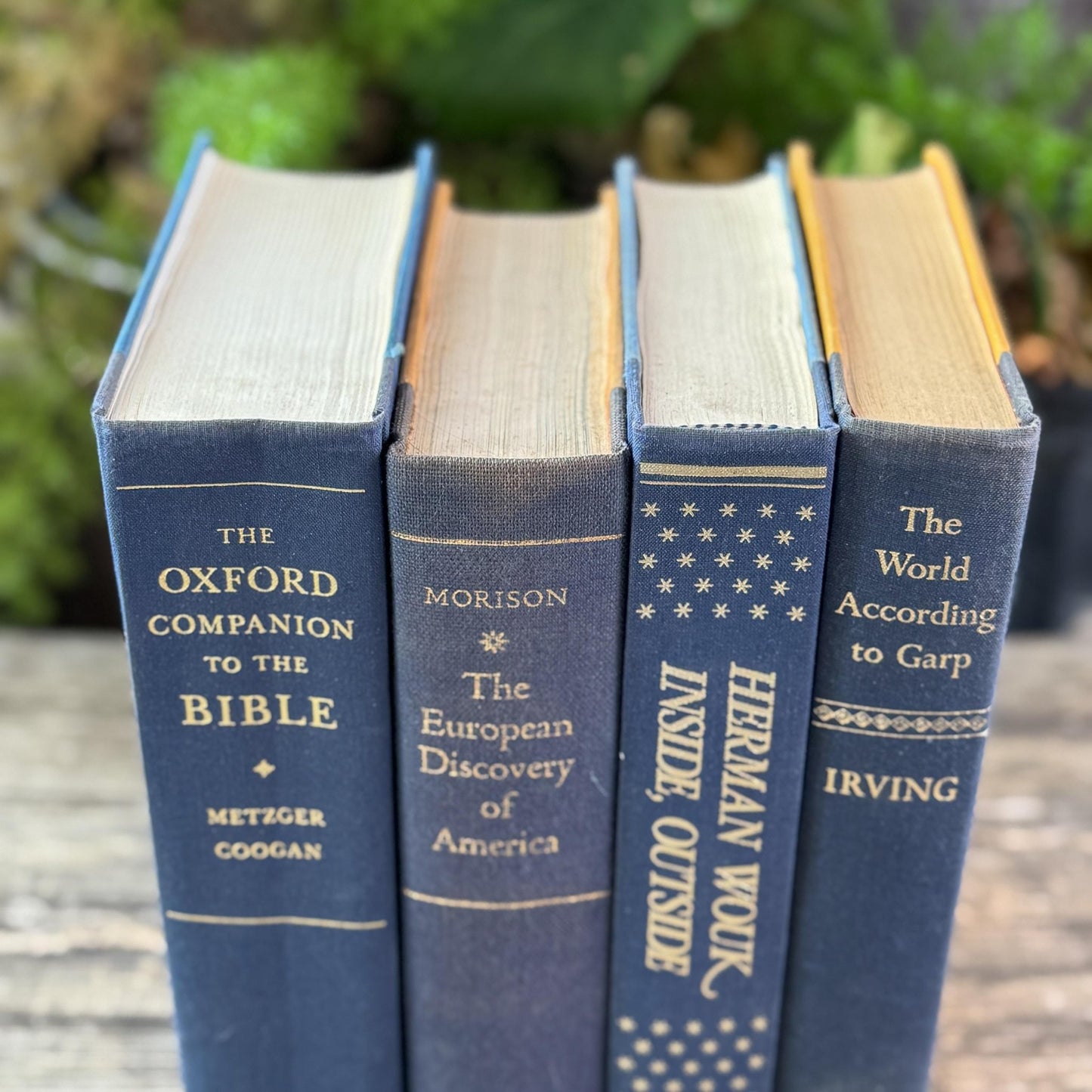 Large Navy Blue Mid Century Literary Hardcover Book Bundle for Shelf Styling - Pretty Old Books