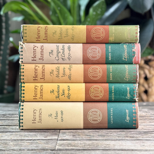 Leon Edel Henry James Biography, Complete 5-Volume First Edition Set, Pulitzer Prize - Pretty Old Books