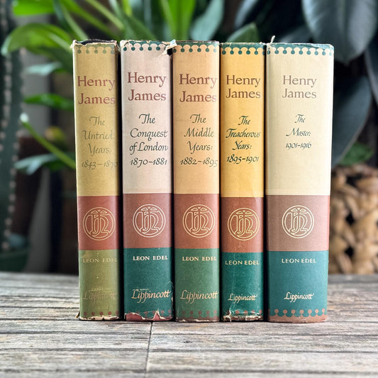 Leon Edel Henry James Biography, Complete 5-Volume First Edition Set, Pulitzer Prize - Pretty Old Books