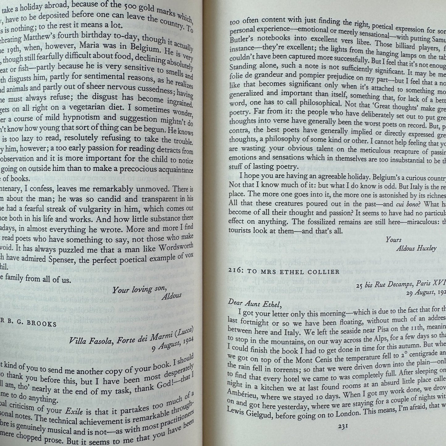 Letters of Aldous Huxley, Edited by Grover Smith, 1969 First U.S. Edition - Pretty Old Books