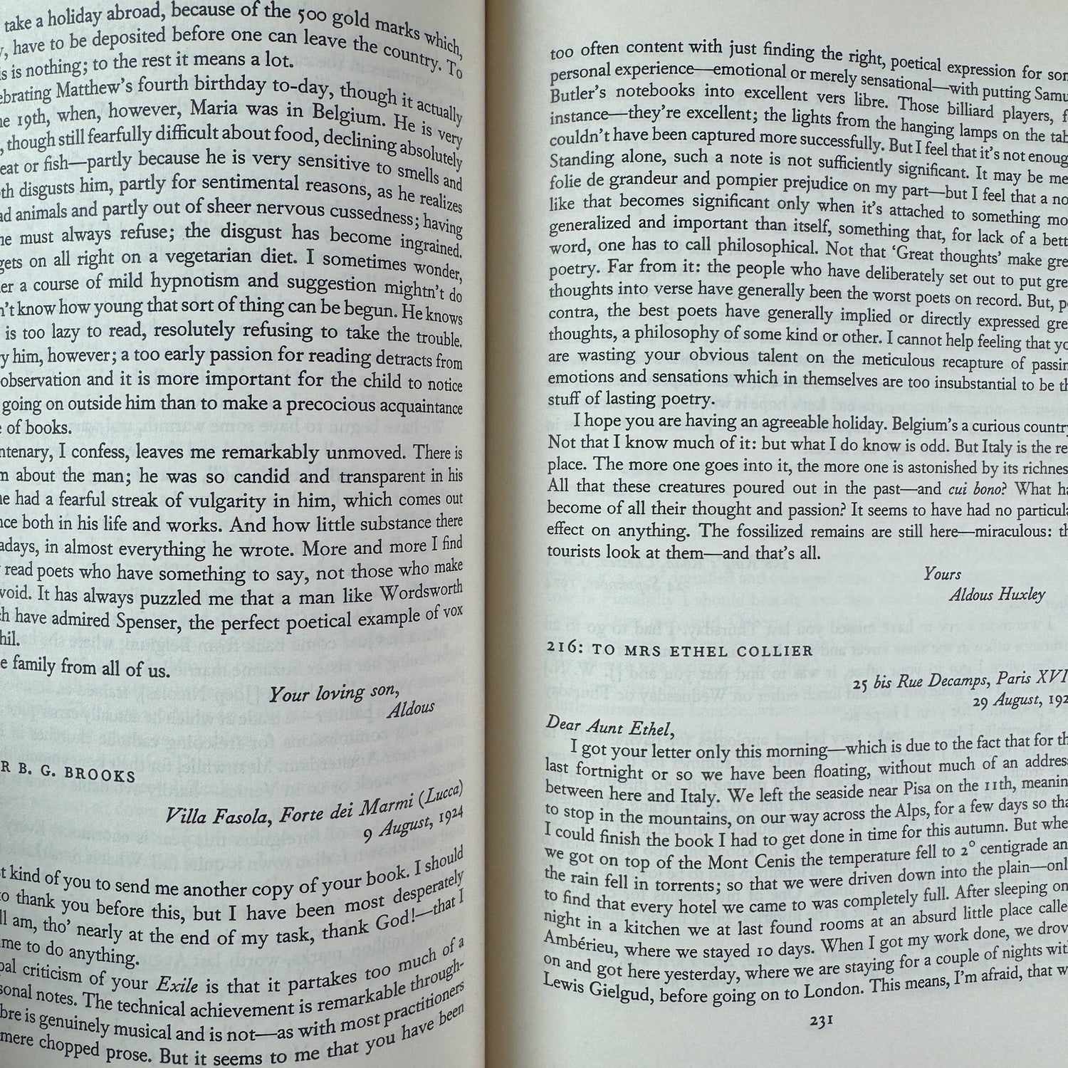 Letters of Aldous Huxley, Edited by Grover Smith, 1969 First U.S. Edition - Pretty Old Books