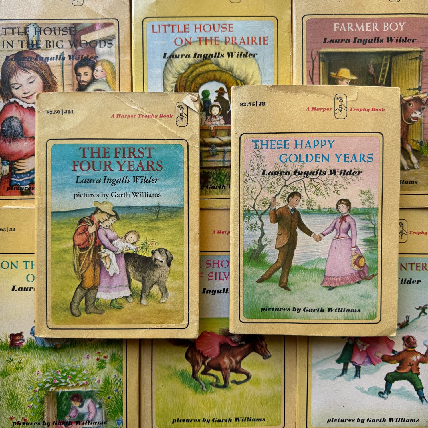 Little House on the Prairie Boxed Set, 1971 Yellow, Missing One Volume - Pretty Old Books