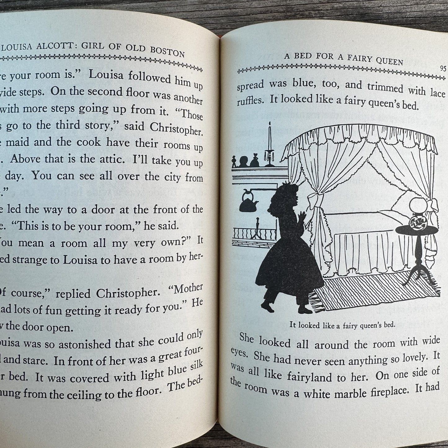 Louisa Alcott: Girl of Old Boston, Jean Brown Wagoner, 1943, Childhood of Famous Americans Series - Pretty Old Books