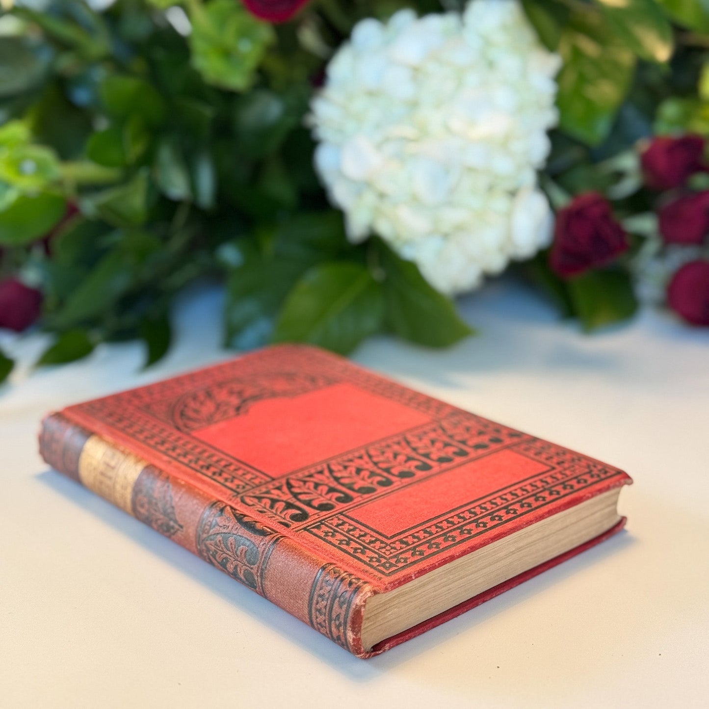 Lucile, Owen Meredith, 1880, Red Antique Ornate Hardcover - Pretty Old Books