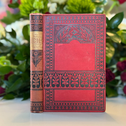 Lucile, Owen Meredith, 1880, Red Antique Ornate Hardcover - Pretty Old Books
