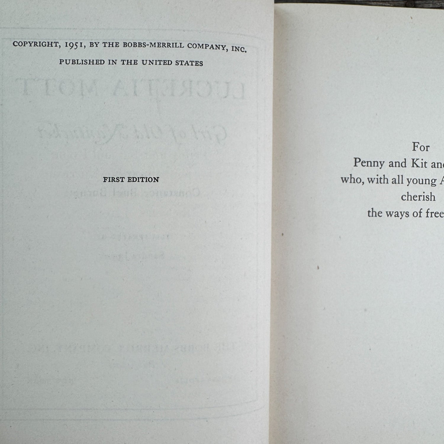 Lucretia Mott: Girl of Old Nantucket, Childhood of Famous Americans, 1951, Hardcover - Pretty Old Books