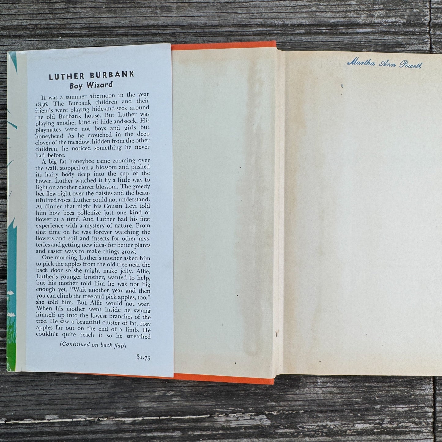 Luther Burbank: Boy Wizard, Childhood of Famous Americans, 1948, Hardcover - Pretty Old Books