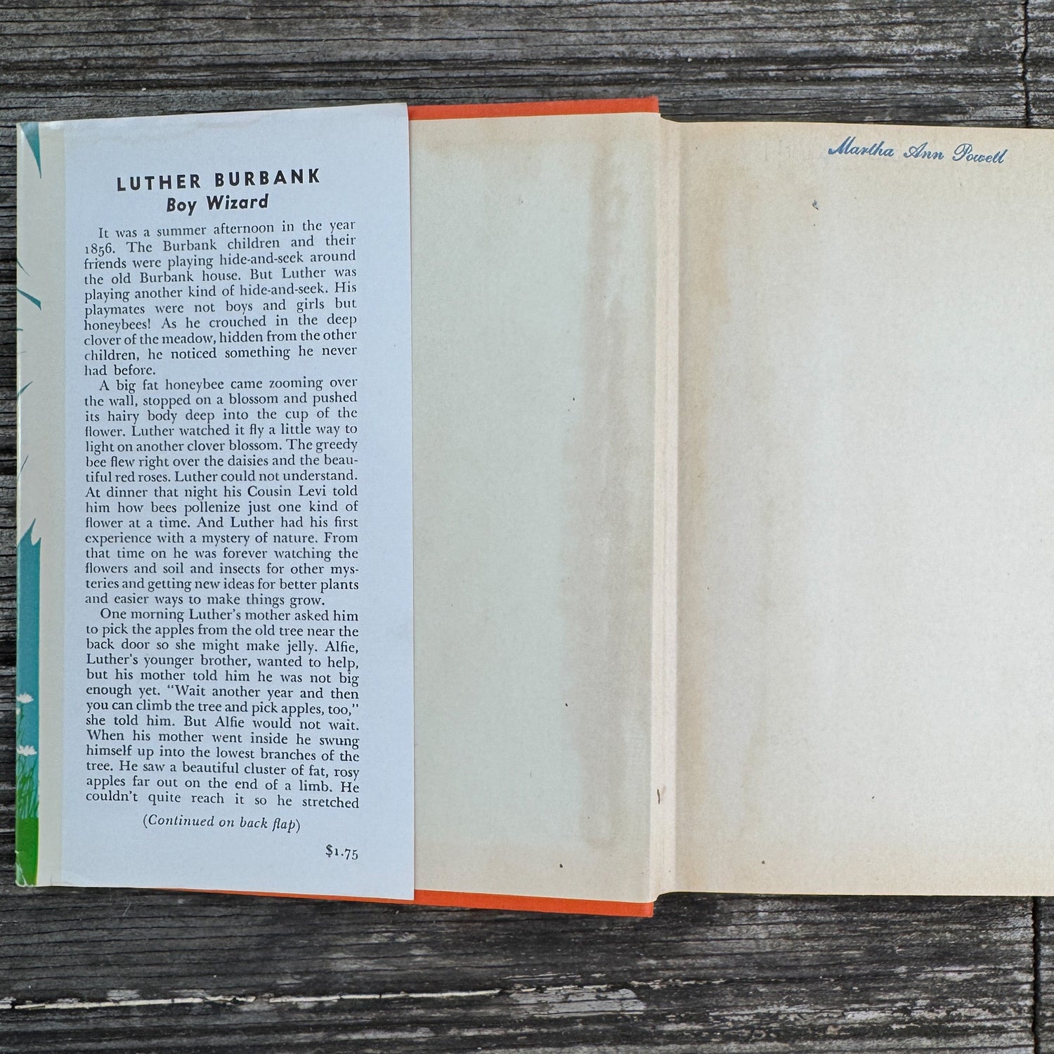 Luther Burbank: Boy Wizard, Childhood of Famous Americans, 1948, Hardcover - Pretty Old Books