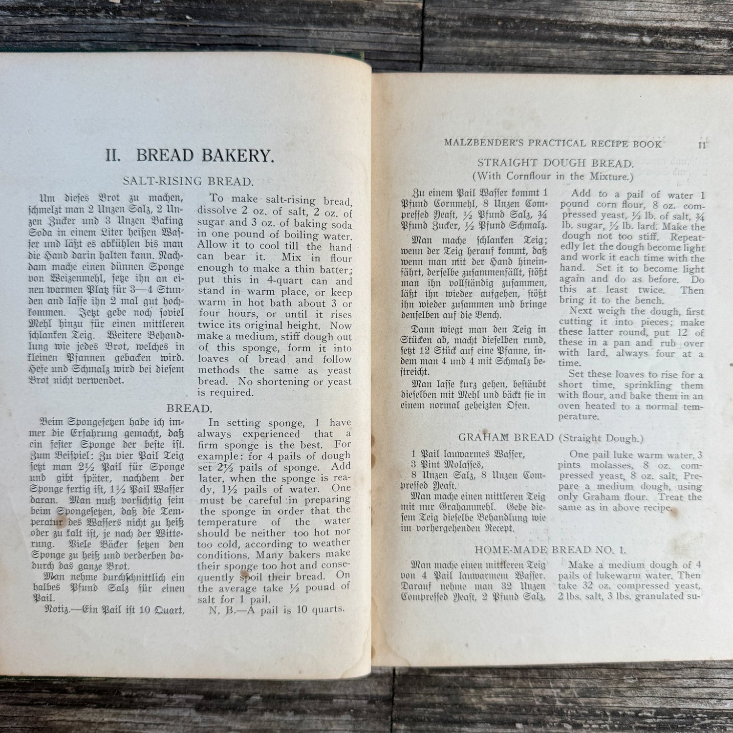 Malzbender's Practical Recipe Book, German/English, Mathew Malzbender, 1923 - Pretty Old Books