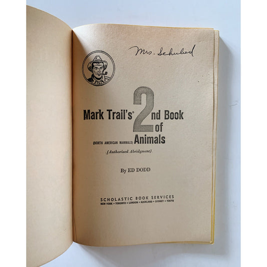 Mark Trail's 2nd Book of Animals (North American Mammals), Scholastic 1971 - Pretty Old Books