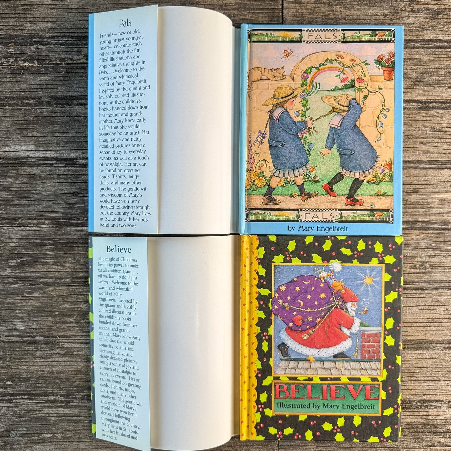 Mary Engelbreit Gift Book Set, Pals (1992) and Believe (1993) - Pretty Old Books