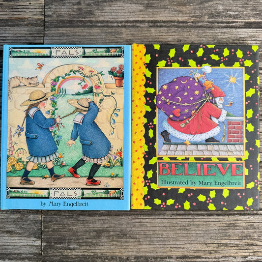 Mary Engelbreit Gift Book Set, Pals (1992) and Believe (1993) - Pretty Old Books