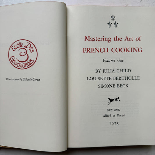 Mastering the Art of French Cooking, Volume One, Julia Child, 1975, Hardcover - Pretty Old Books