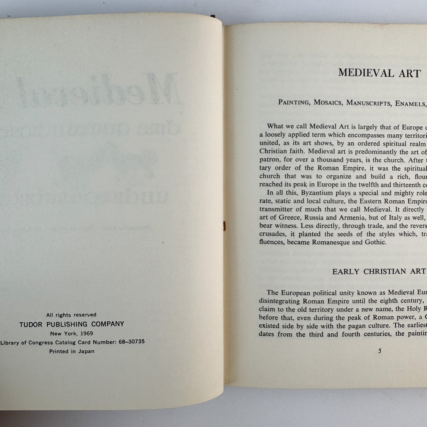 Medieval Art, Sharon Gallagher, Tudor Publishing, 1969 Art Book - Pretty Old Books