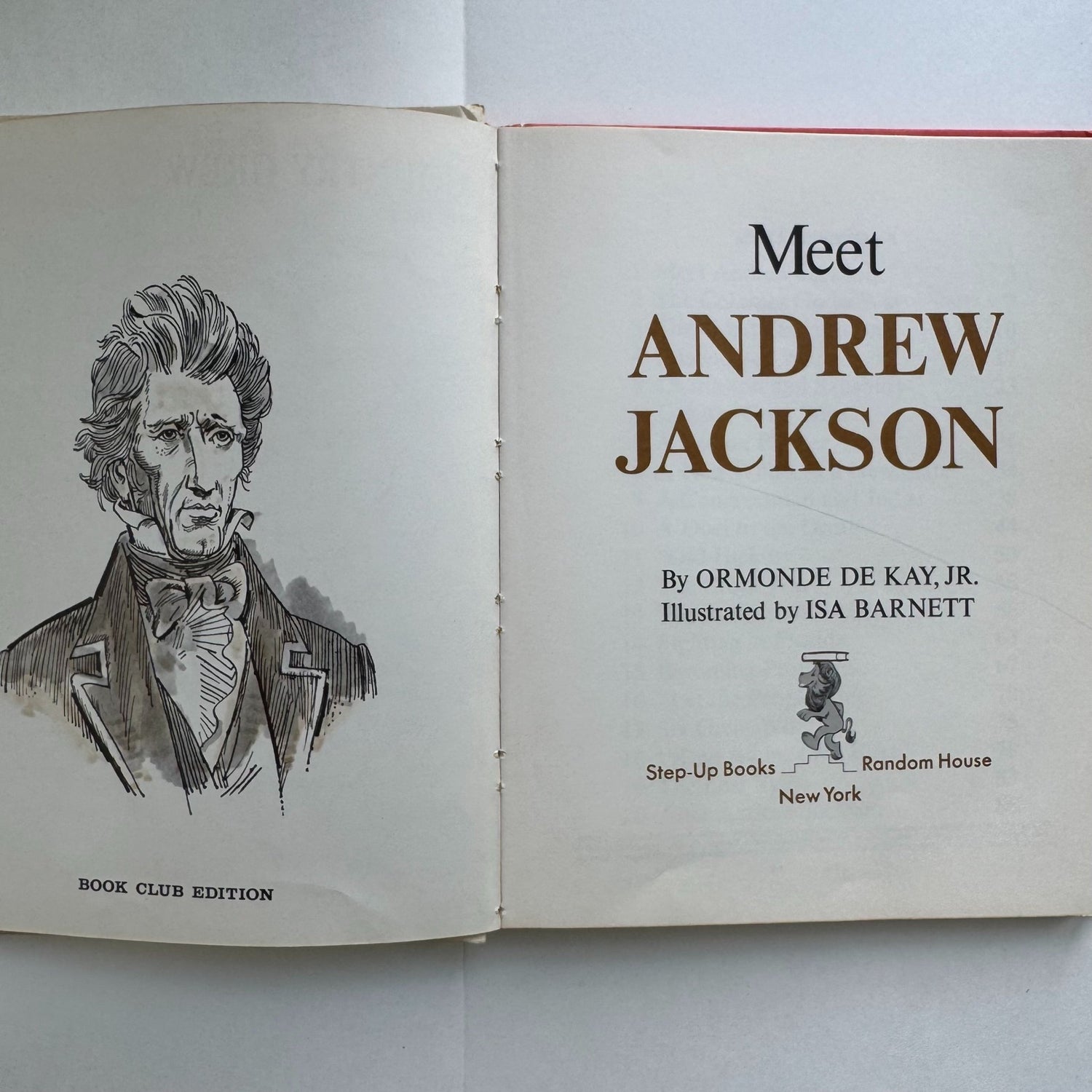 Meet Andrew Jackson, 1967 Step - Up Books Book Club Edition, Juvenile Biography - Pretty Old Books