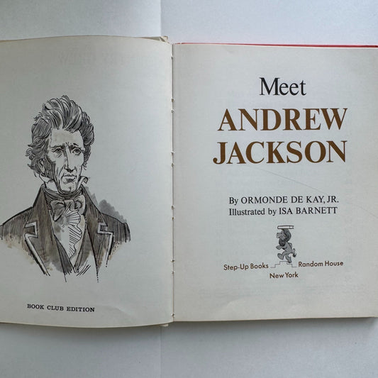 Meet Andrew Jackson, 1967 Step - Up Books Book Club Edition, Juvenile Biography - Pretty Old Books