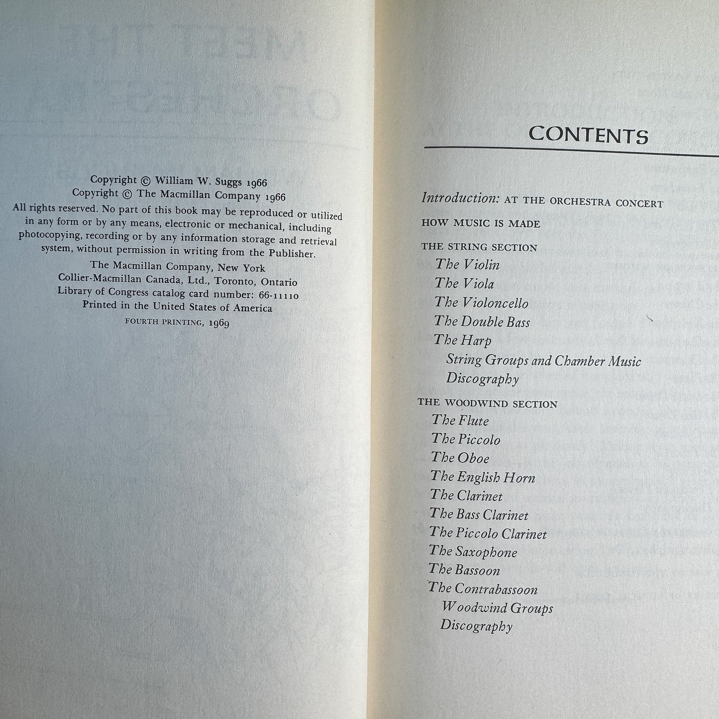 Meet the Orchestra, William W. Suggs, 1966 - Pretty Old Books