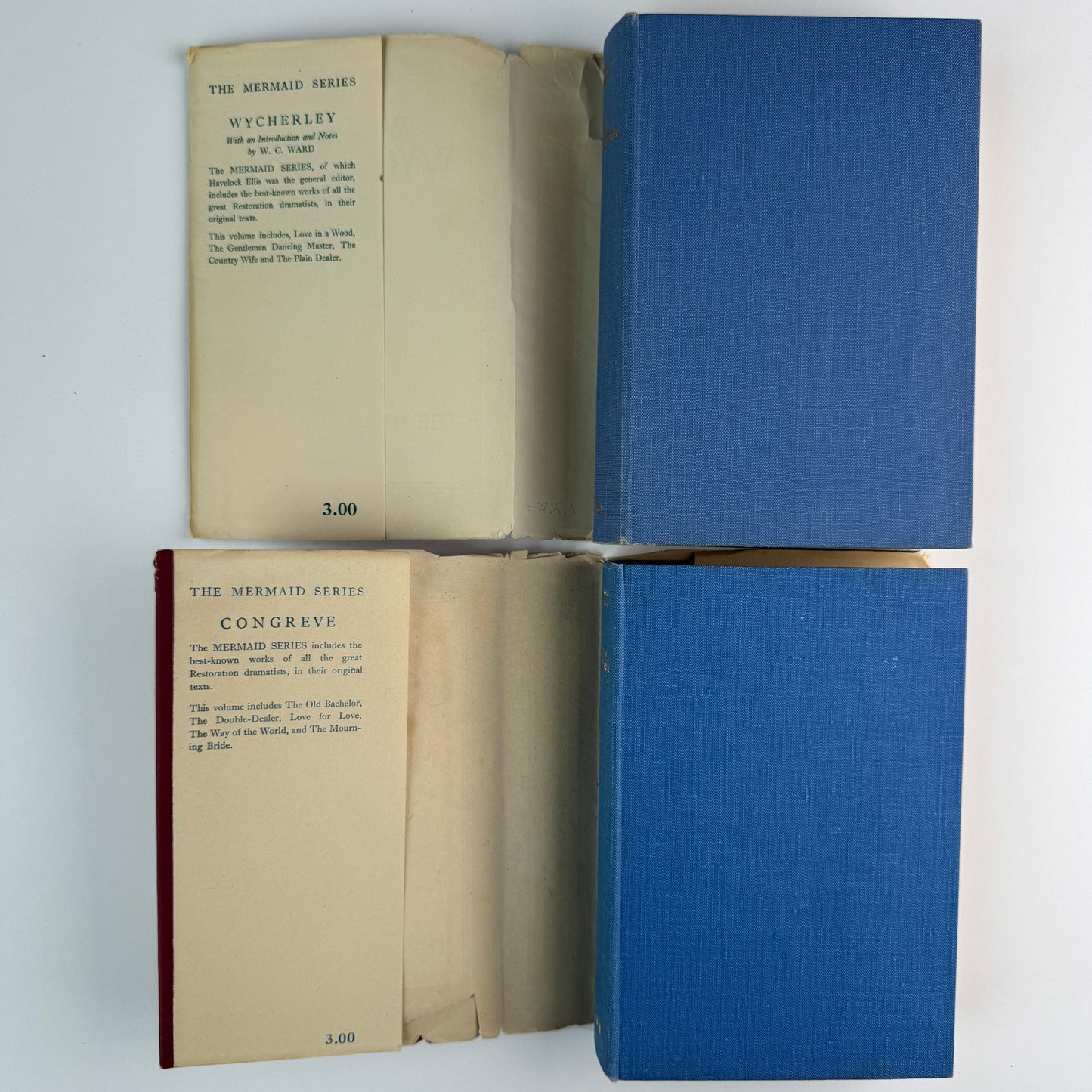 Mermaid Series of William Congreve & William Wycherley (A.A. Wyn, 1949), Set of 2 Restoration Drama Editions - Pretty Old Books