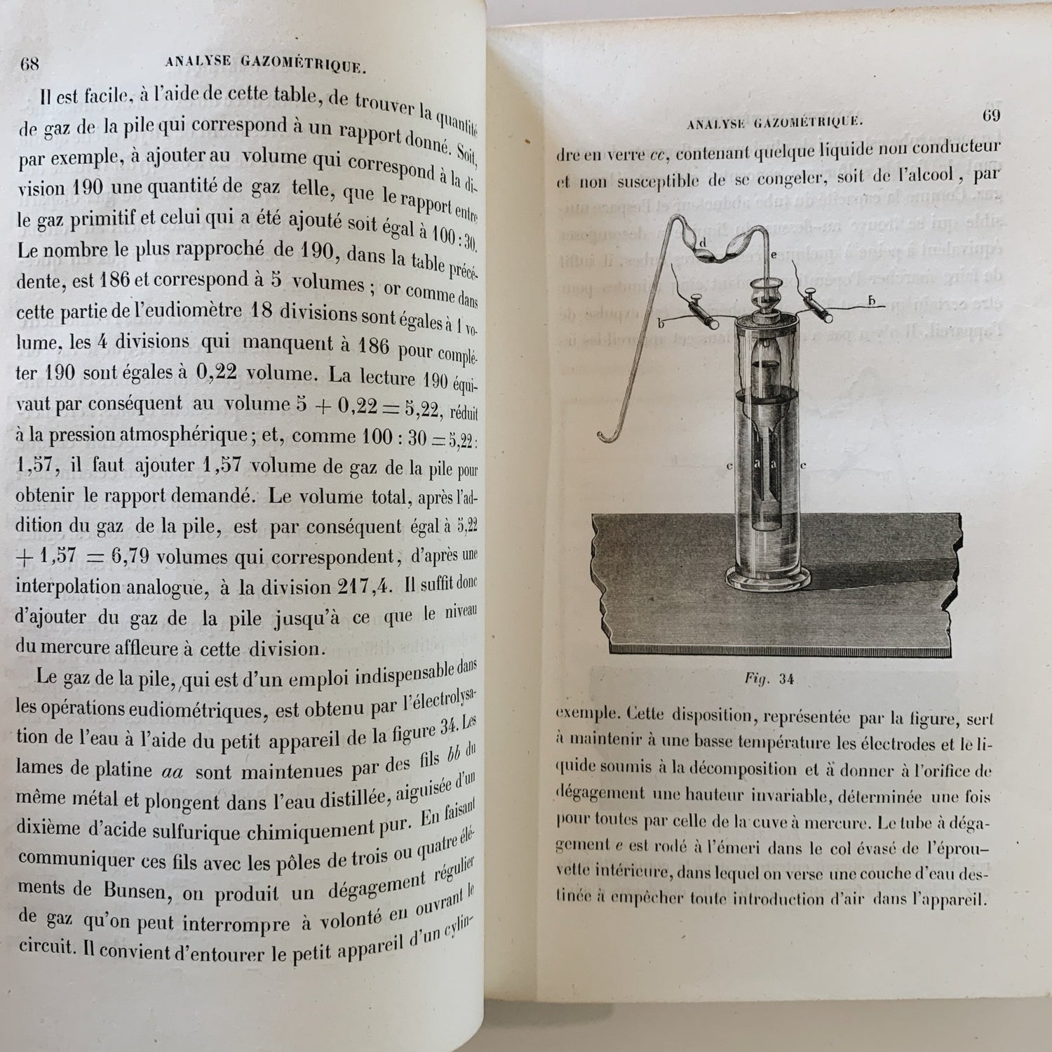 Methodes Gazometriques, Robert Bunsen, 1858, Illustrated, Rare - Pretty Old Books