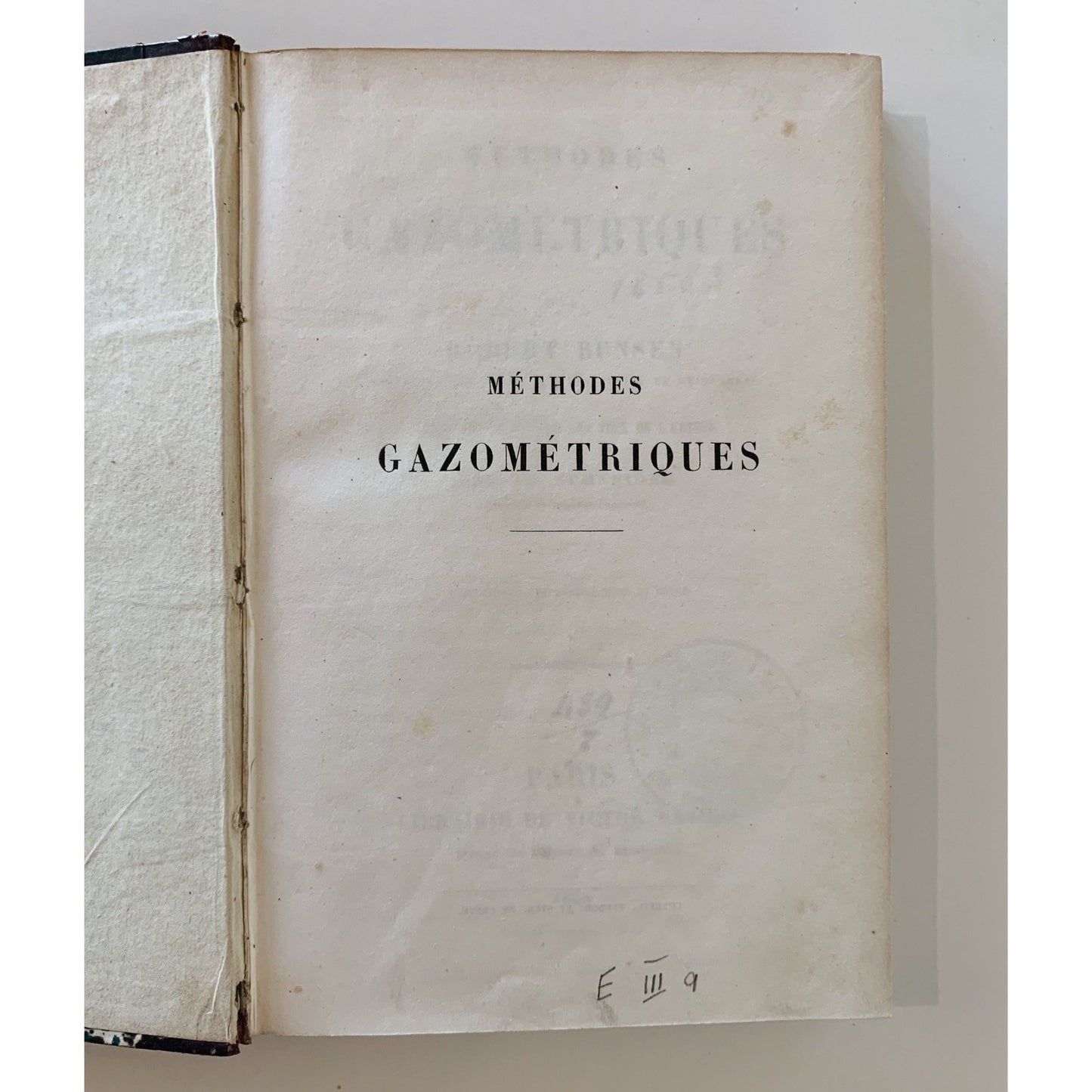 Methodes Gazometriques, Robert Bunsen, 1858, Illustrated, Rare - Pretty Old Books