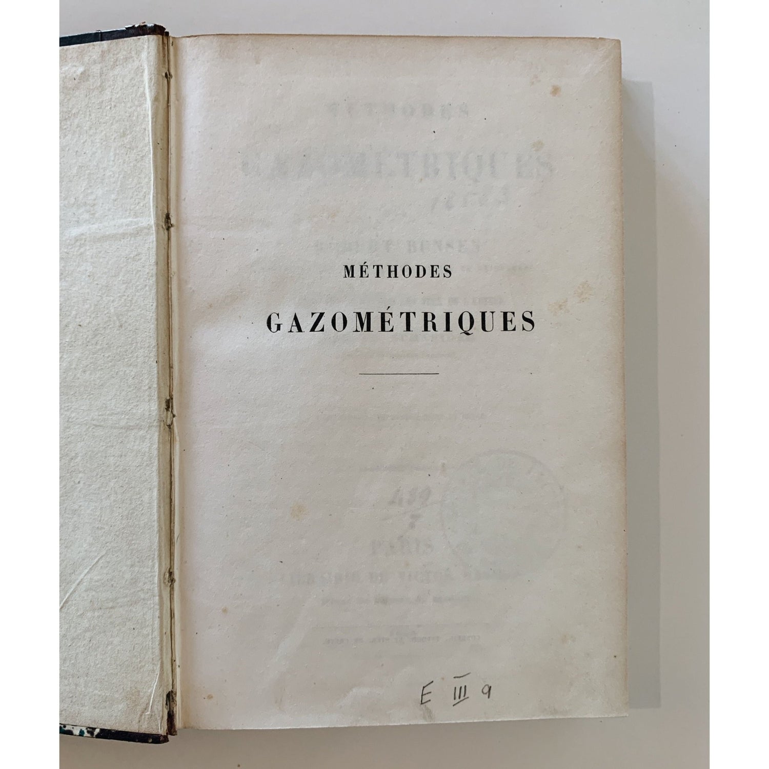 Methodes Gazometriques, Robert Bunsen, 1858, Illustrated, Rare - Pretty Old Books