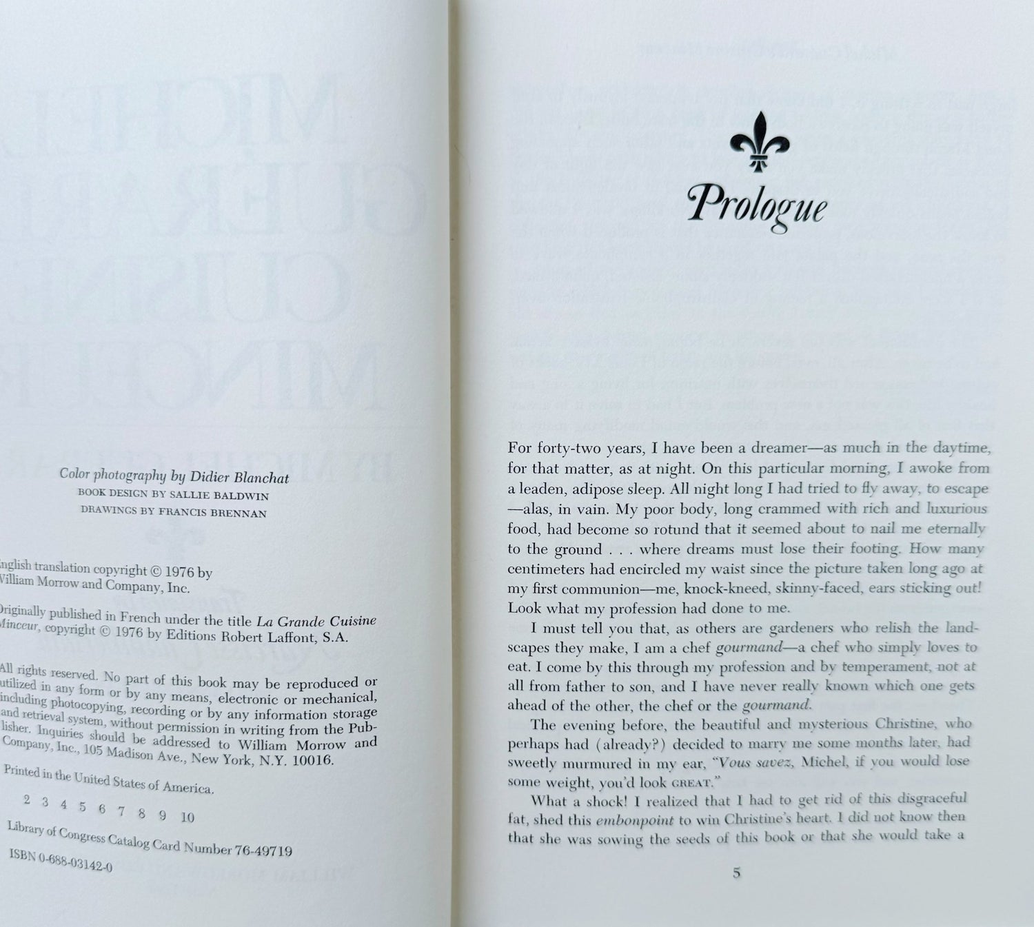 Michel Guerard's Cuisine Minceur, The Cuisine of Slimness, 1976 Hardcover - Pretty Old Books