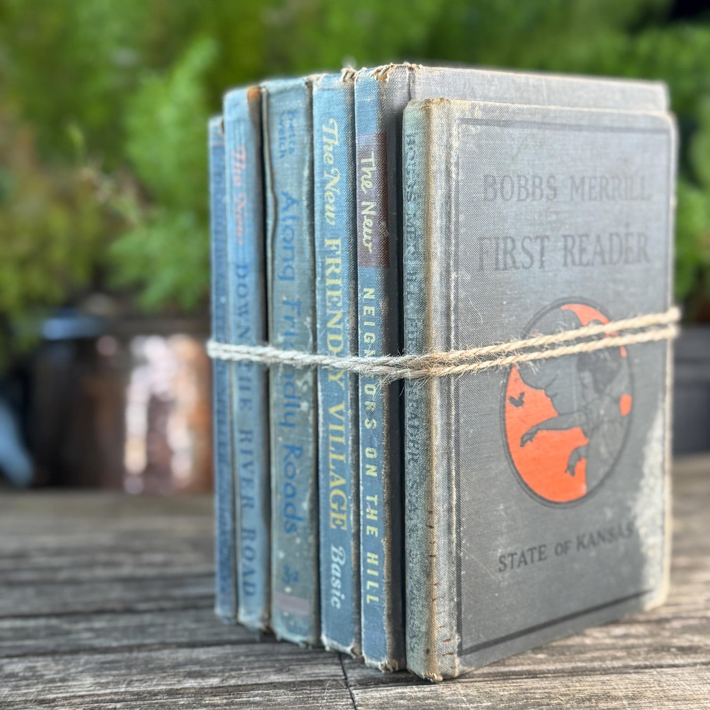 Mid Century English Blue School Book Bundle with Alice and Jerry - Pretty Old Books