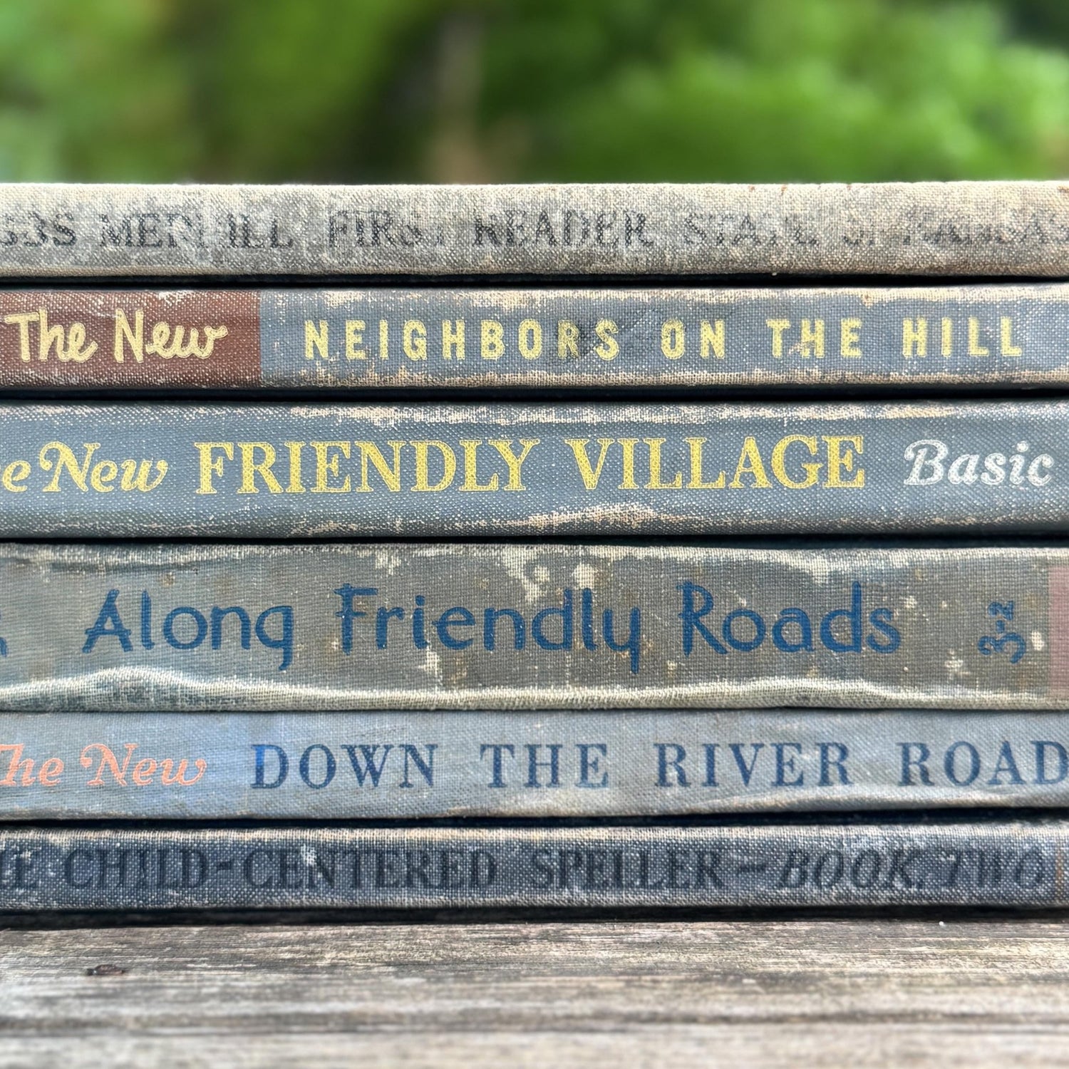 Mid Century English Blue School Book Bundle with Alice and Jerry - Pretty Old Books