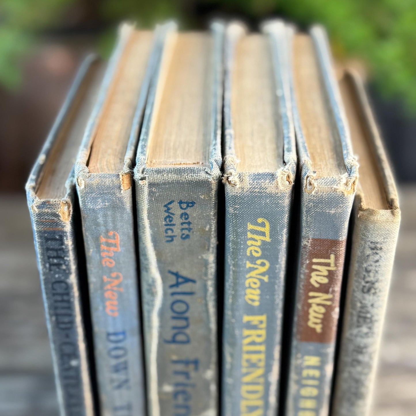 Mid Century English Blue School Book Bundle with Alice and Jerry - Pretty Old Books