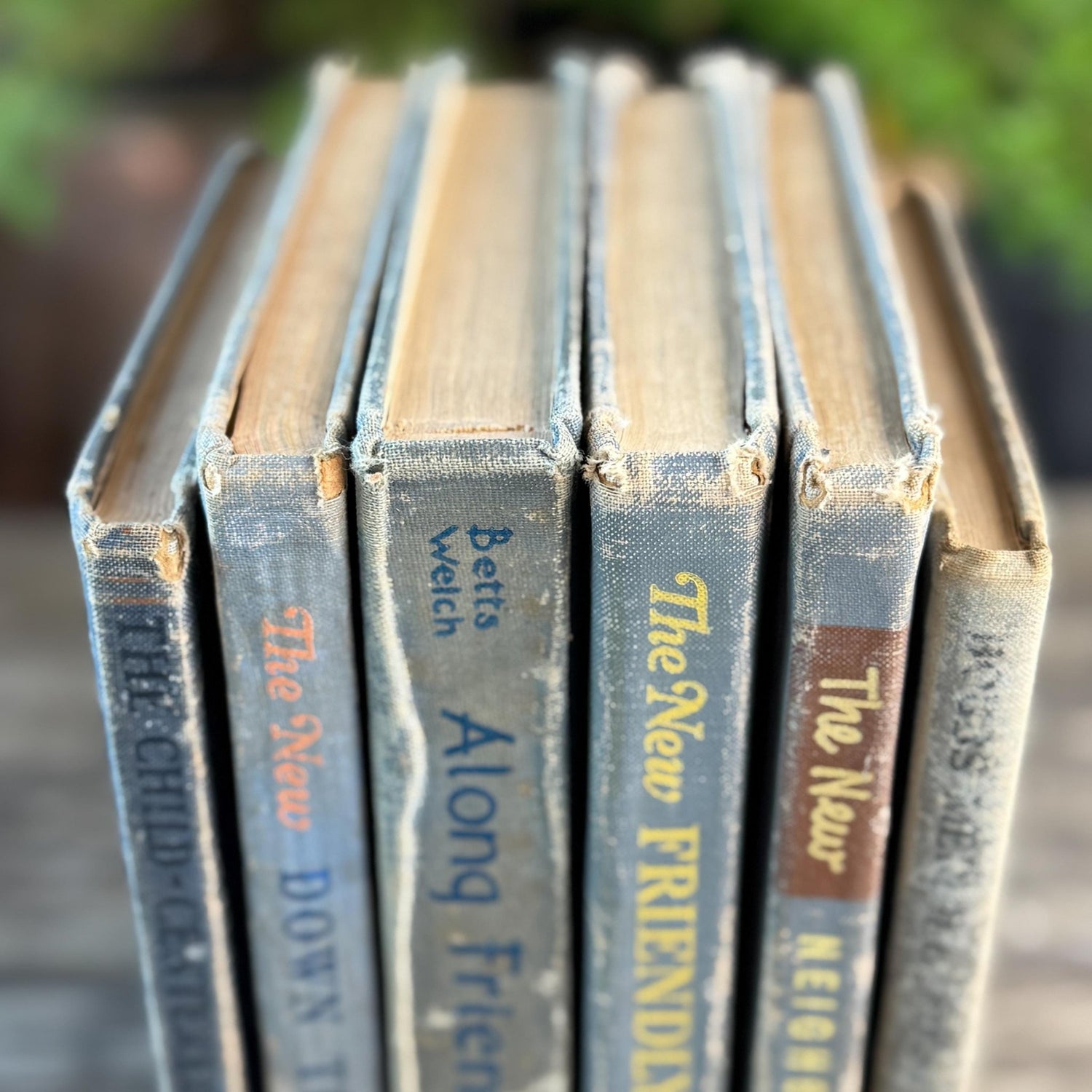 Mid Century English Blue School Book Bundle with Alice and Jerry - Pretty Old Books
