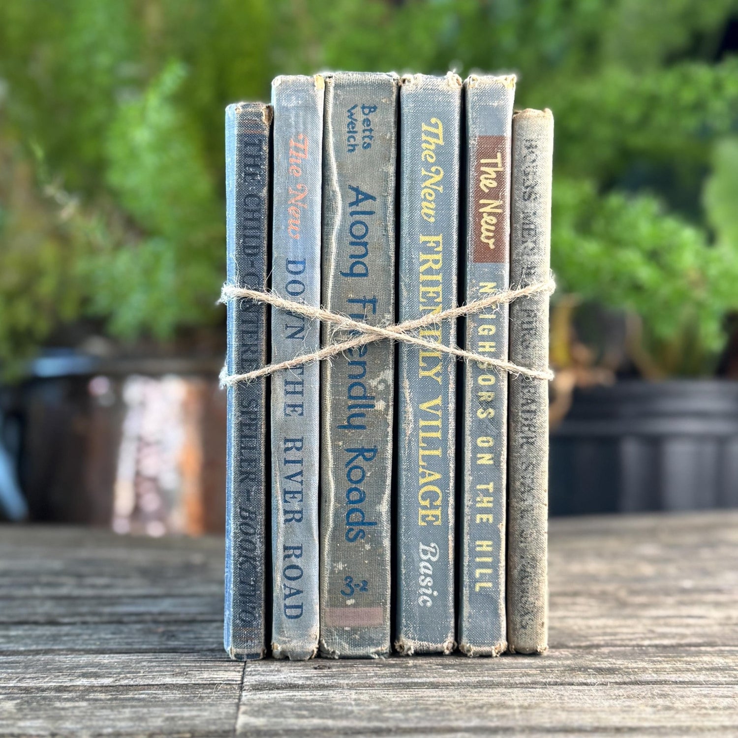 Mid Century English Blue School Book Bundle with Alice and Jerry - Pretty Old Books