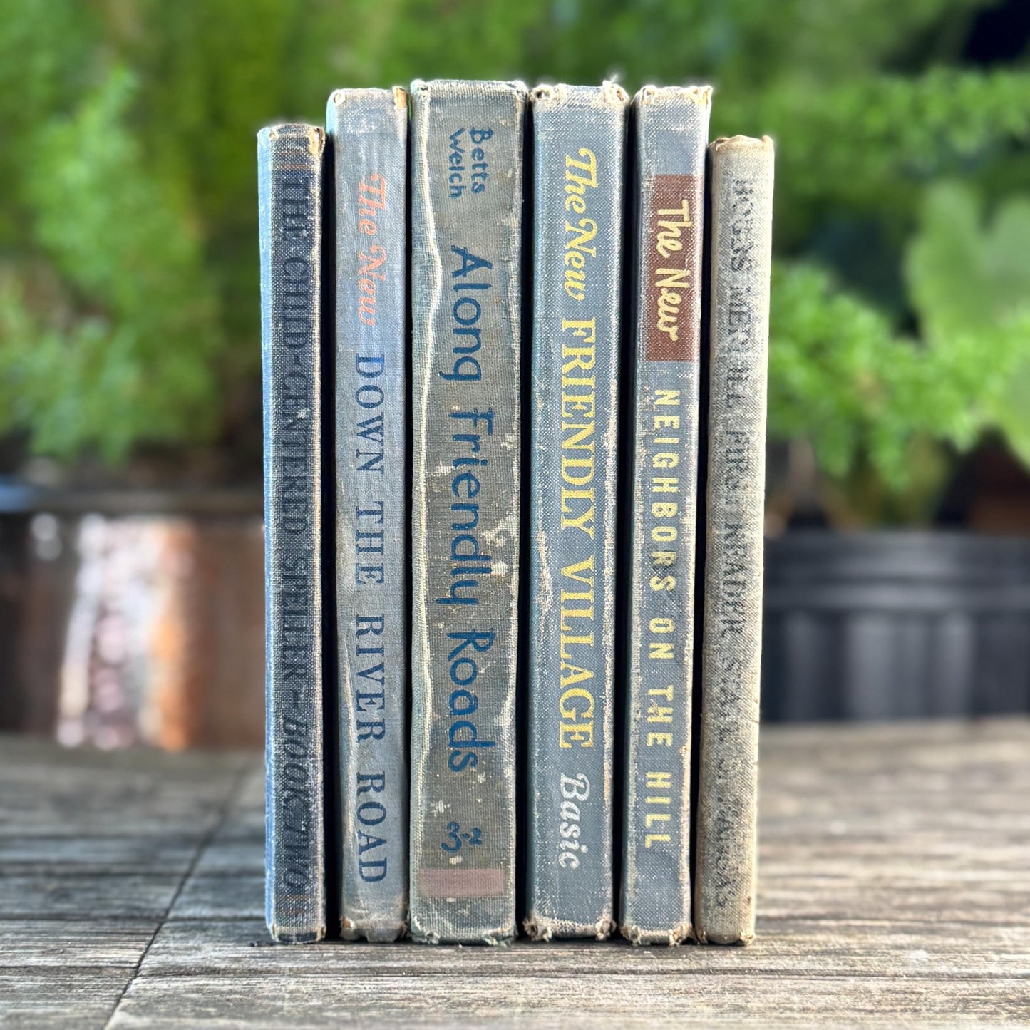 Mid Century English Blue School Book Bundle with Alice and Jerry - Pretty Old Books