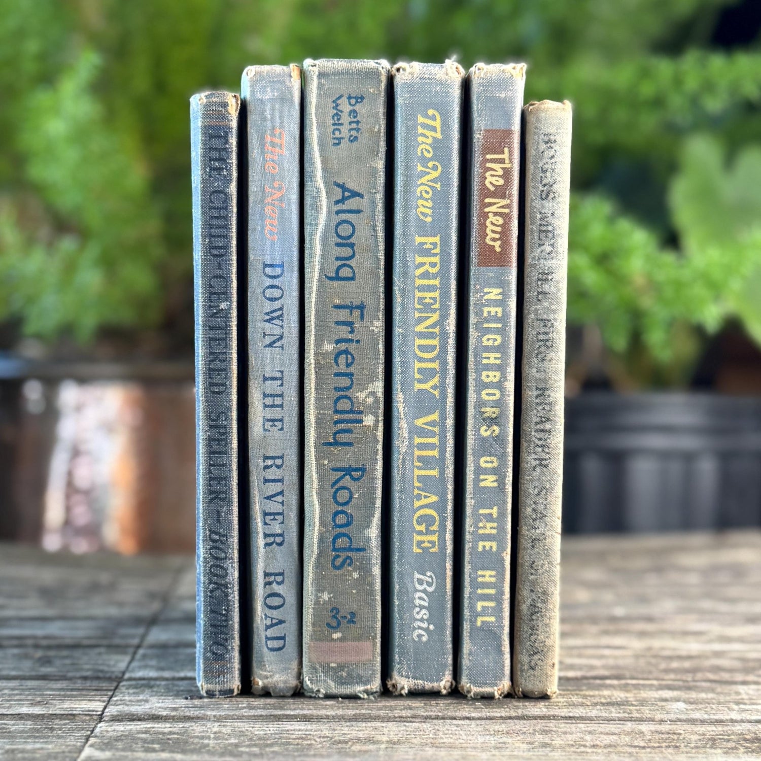 Mid Century English Blue School Book Bundle with Alice and Jerry - Pretty Old Books