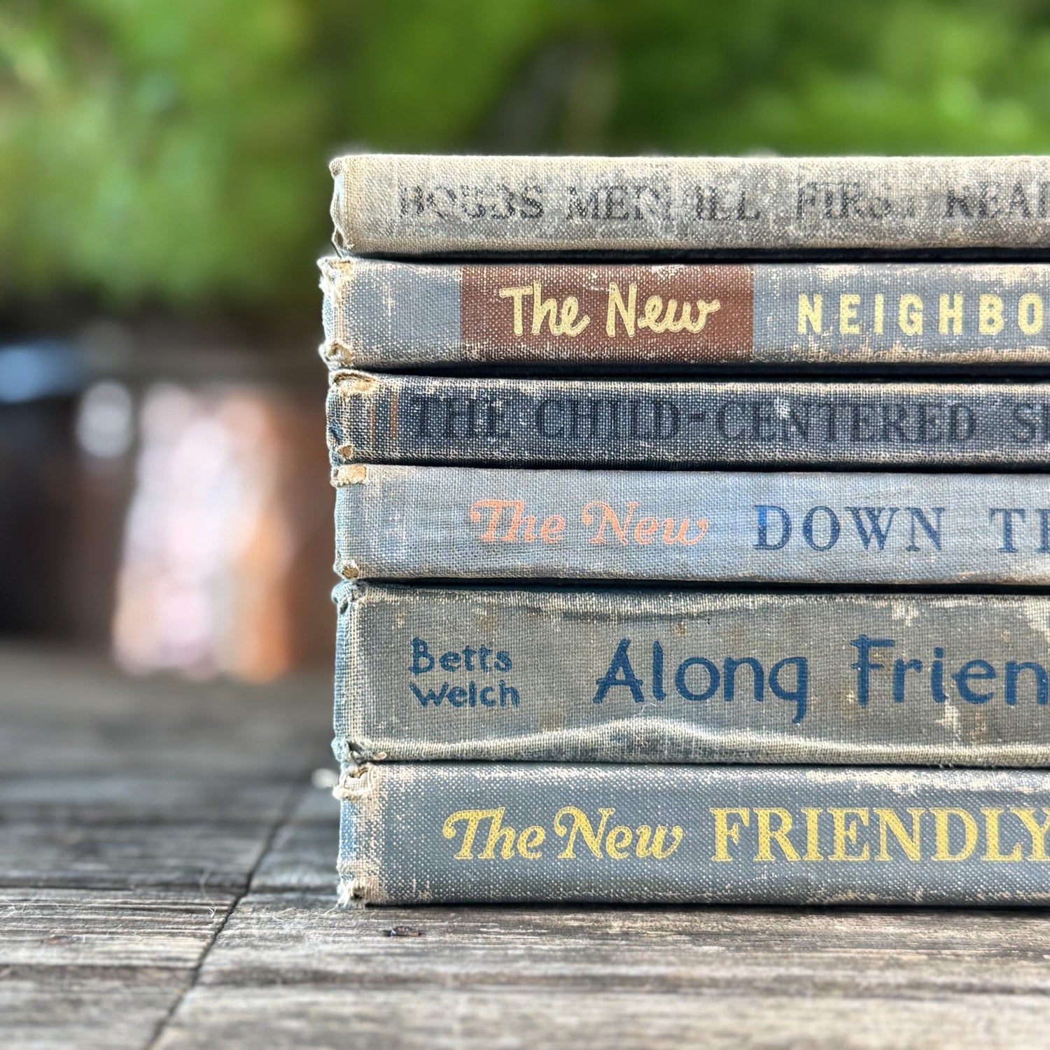 Mid Century English Blue School Book Bundle with Alice and Jerry - Pretty Old Books