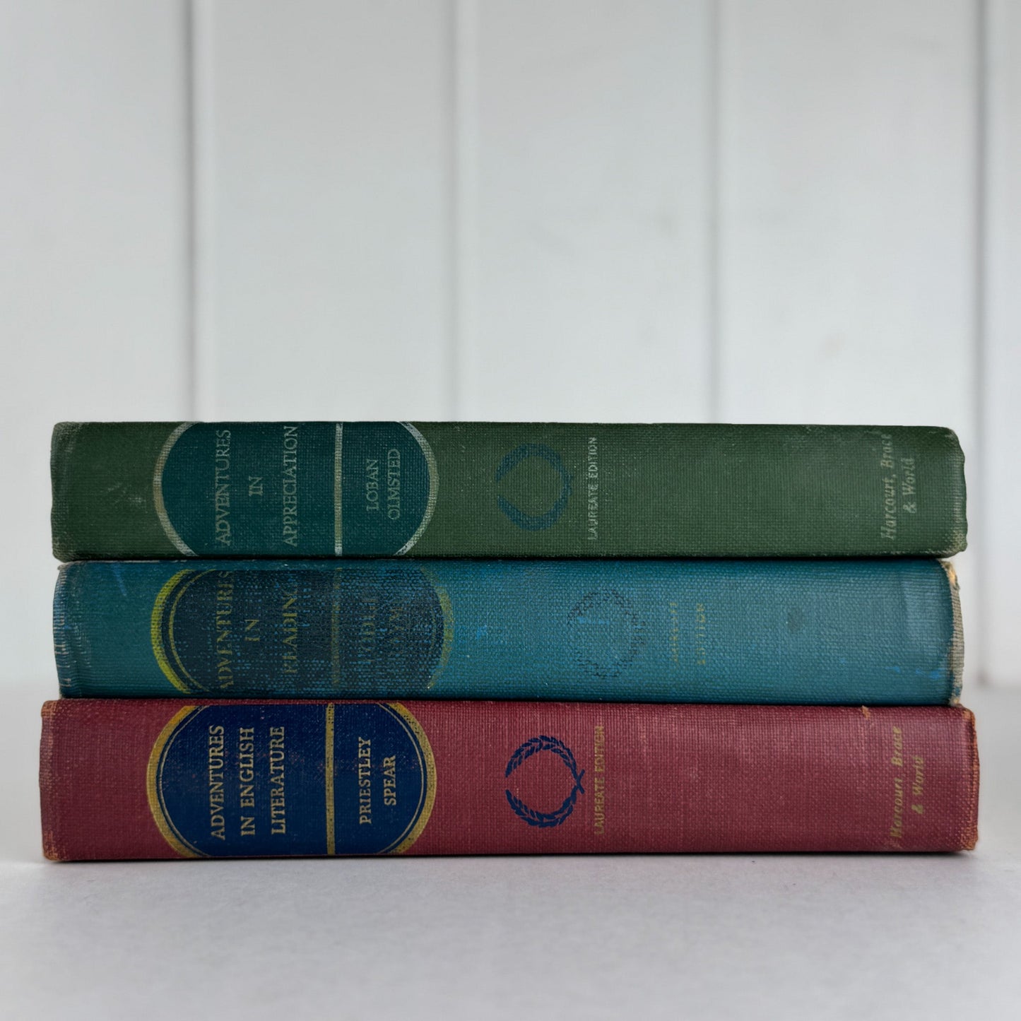 Mid Century English School Book Set, Laureate Editions, Adventures in English - Pretty Old Books