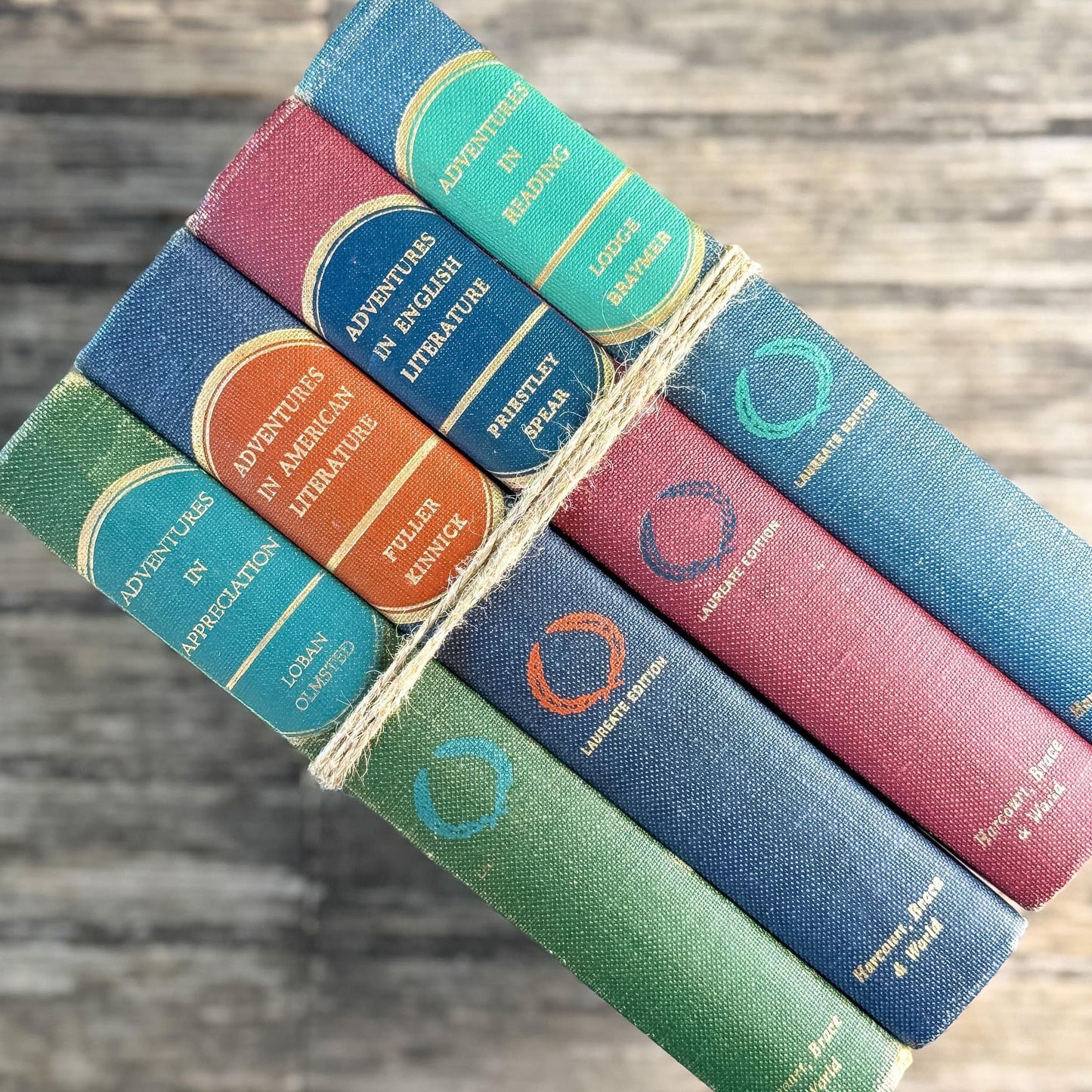 Mid Century English School Book Set, Laureate Editions, Adventures in English, 1963 - Pretty Old Books