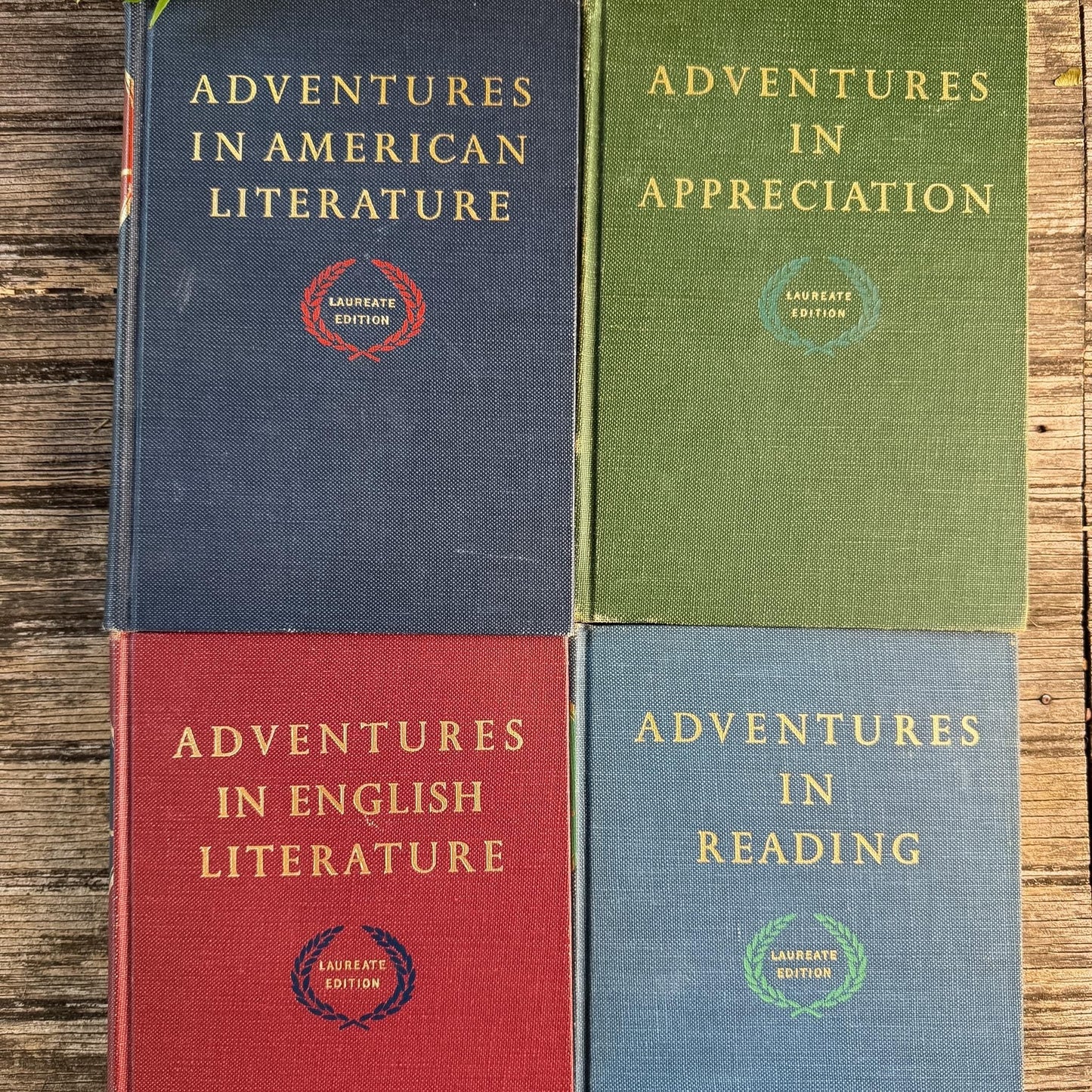 Mid Century English School Book Set, Laureate Editions, Adventures in English, 1963 - Pretty Old Books